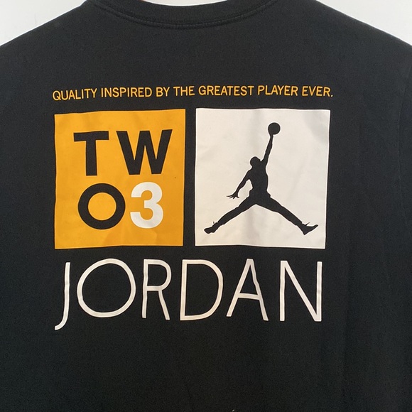 Nike Air Jordan Shirt Mens Black TWO3 Sellout Graphic Inspired Flu Game - Picture 4 of 8